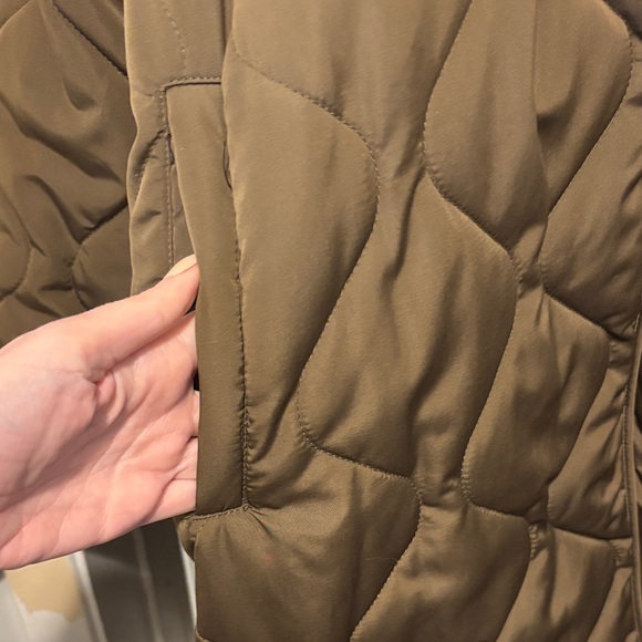 Amaryllis Khaki Quilted Puffer Coat - Picture 3 of 13